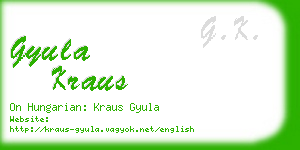 gyula kraus business card